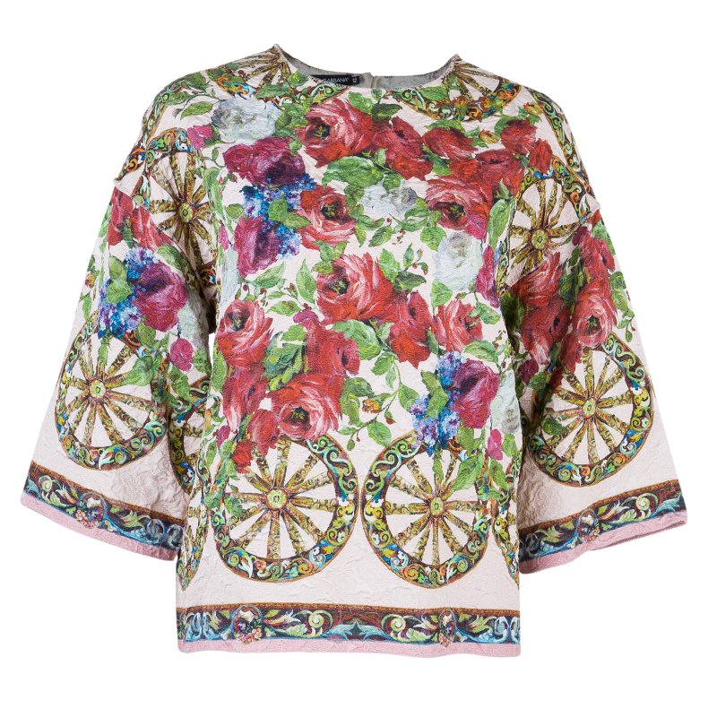 Dolce And Gabbana Floral Jacquard Top M