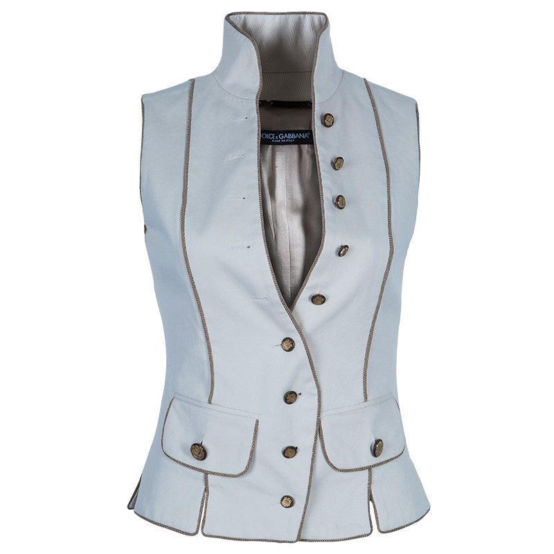 Pre Owned جاكيت دولتشي أند غابانا كريمي بلا أكمام S