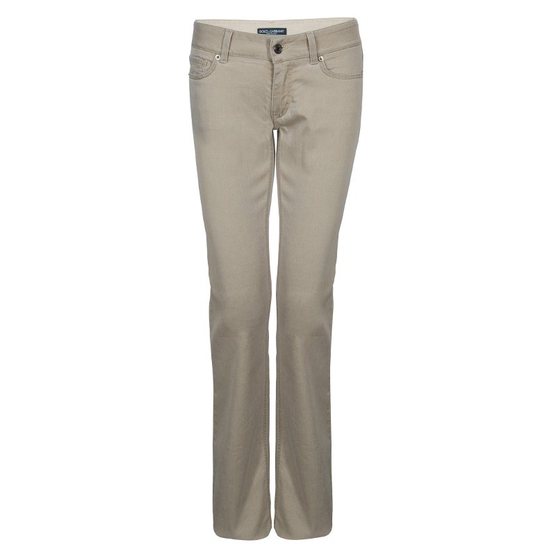Dolce And Gabbana Beige Flared Jeans M