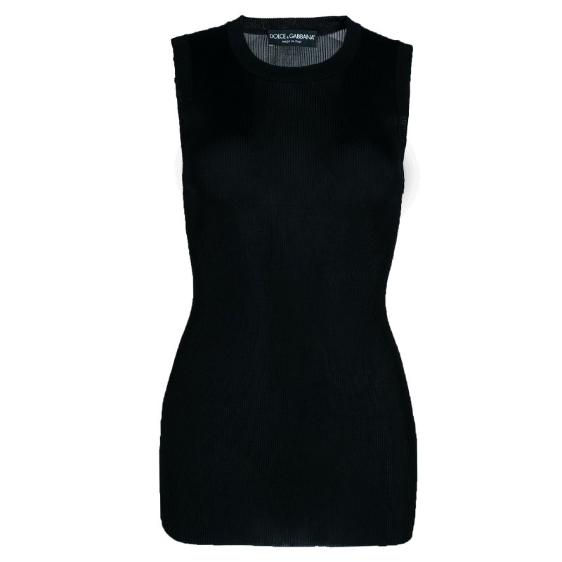 مملوكة مسبقًا Dolce And Gabbana Black Sleeveless Top M