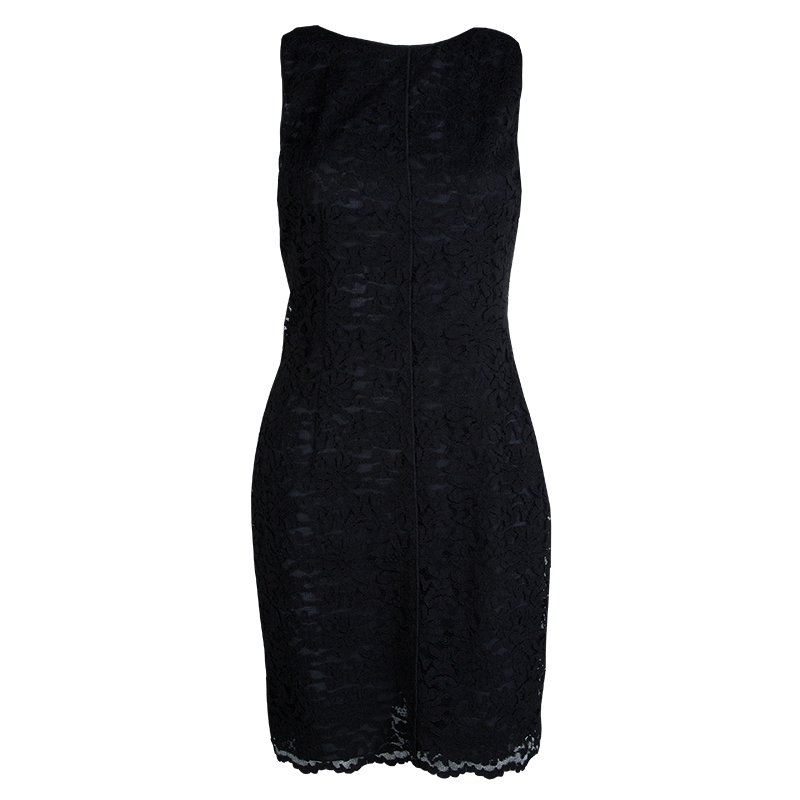 مملوكة مسبقًا فستان دولتشي أند غابانا بلا أكمام بأربطة أسود M