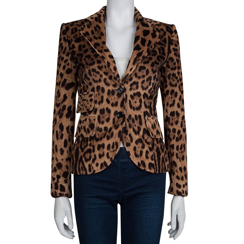 Dolce and Gabbana Leopard Print Corduroy Blazer S Dolce and Gabbana | TLC