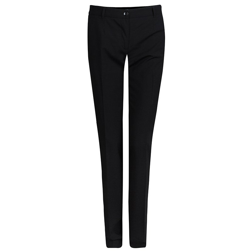 Pre Owned Dolce and Gabbana Black Wool Trousers S