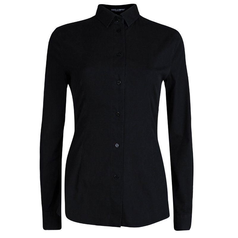 Dolce and Gabbana Black Long Sleeve Button Front Shirt S