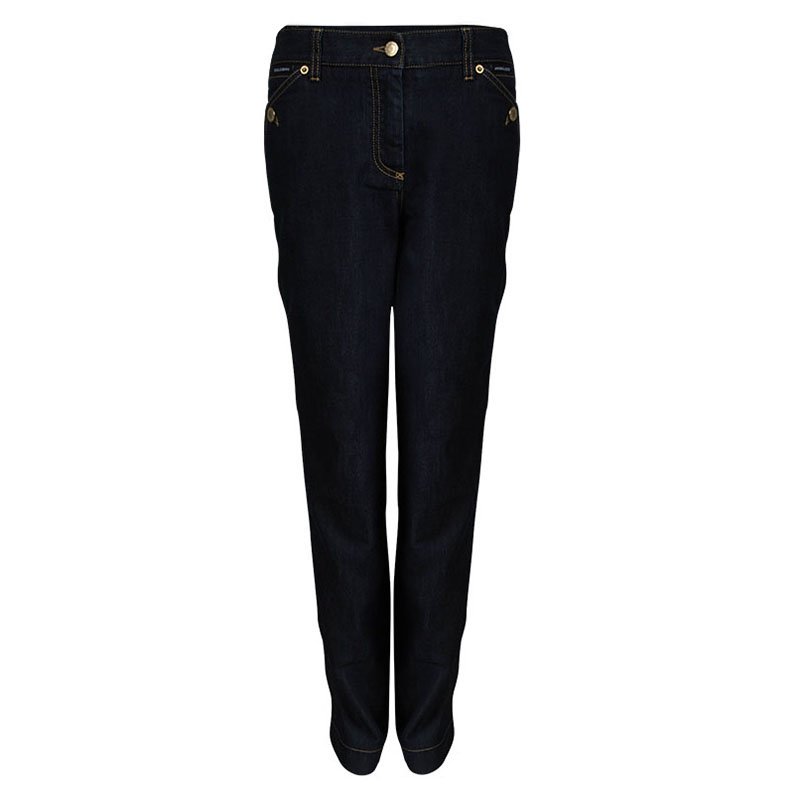 مملوكة م سبقًا Dolce And Gabbana Blue Dark Wash Straight Fit Jeans L