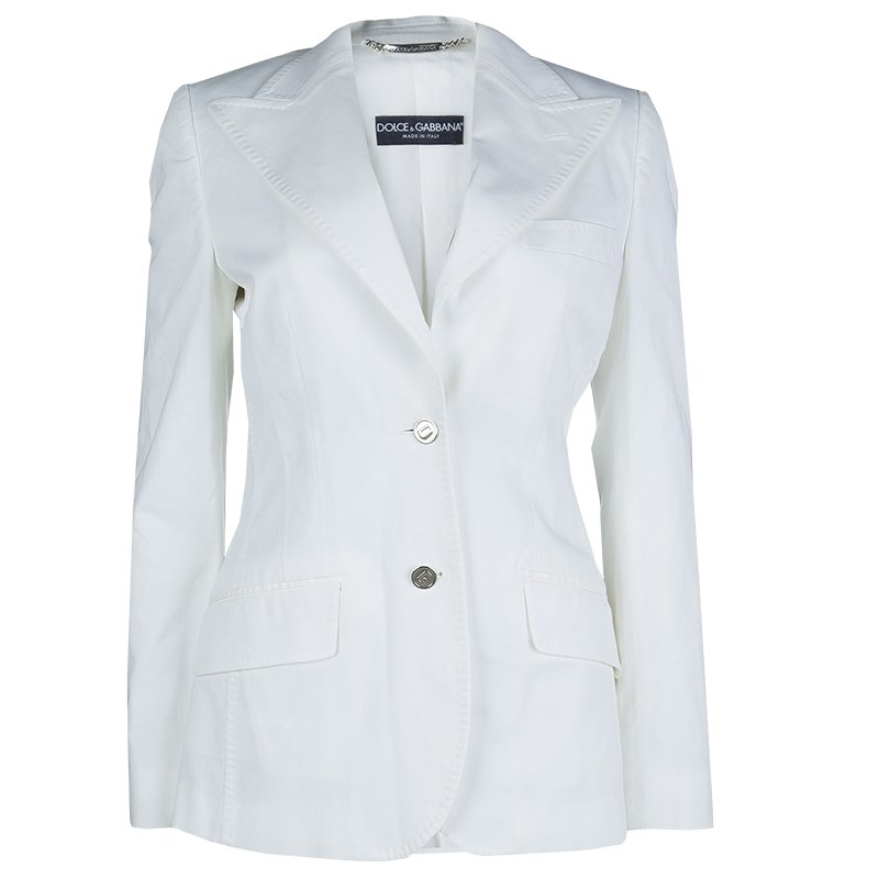 Pre Owned Dolce and Gabbana Classic White Blazer M