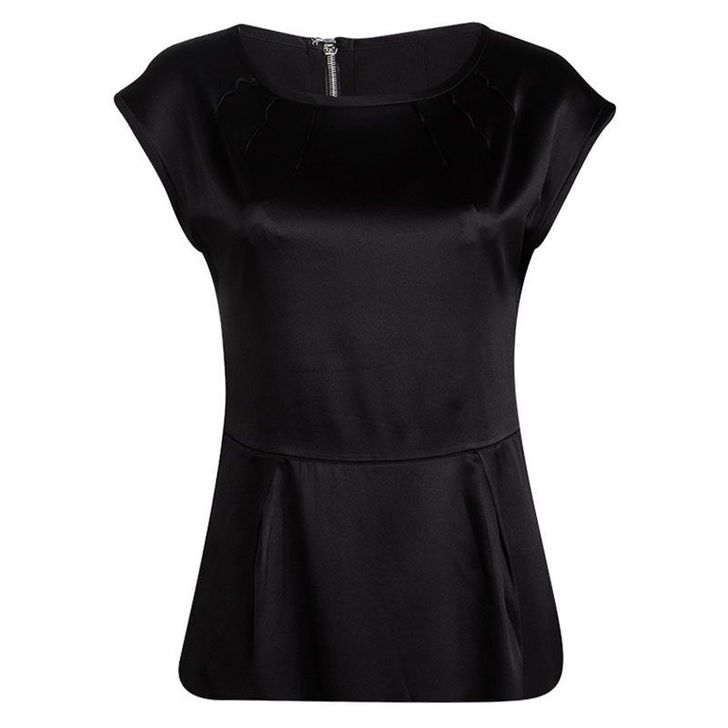 Pre Owned توب دولتشي أند غابانا حرير أسود S