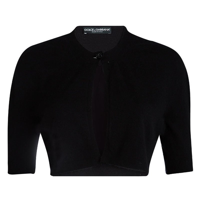 Pre Owned Dolce and Gabbana Black Cashmere Bolero Cardigan M