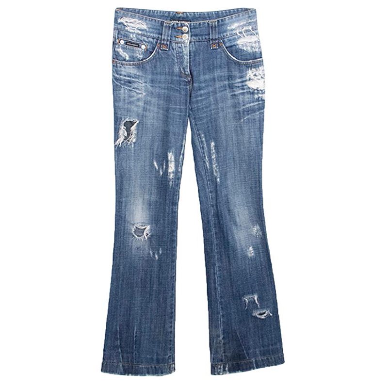 Dolce & Gabbana Blue Distressed Denim Jeans S