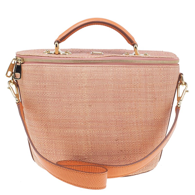 مملوكة مسبقًا Dolce and Gabbana Orange Leather Bast Bucket Bag