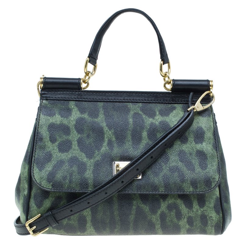 green leopard print bag