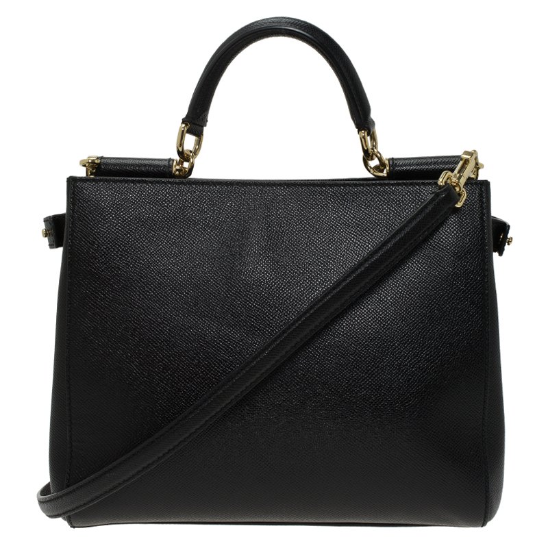 Pre Owned حقيبة دولتشي أند غابانا ميس سيسيلي جلد أسود