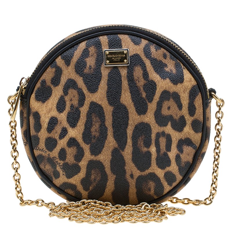 Dolce and Gabbana Leopard Print Canvas Glam Round Shoulder Bag Dolce &  Gabbana | TLC