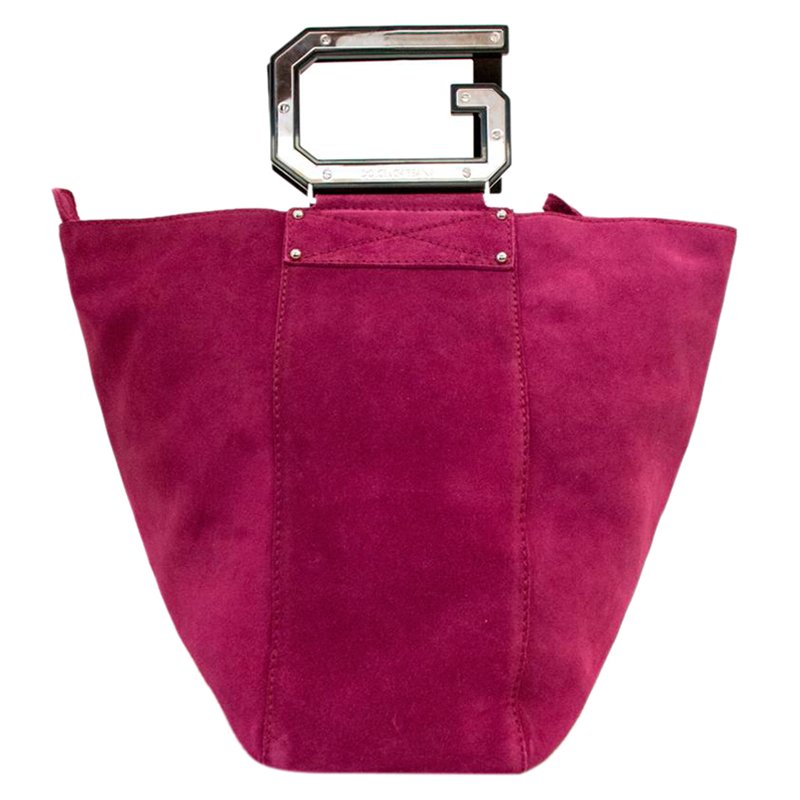 Pre Owned Dolce and Gabbana Fuschia Suede Bucket Bag