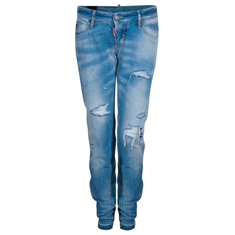 Dsquared2 Light Blue Distressed Denim Jeans M