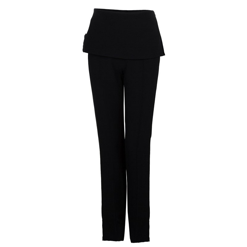 Elie Saab Black Peplum High Waist Trousers S