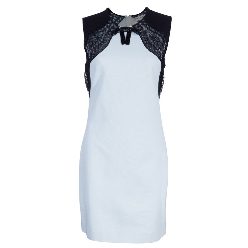 Pre Owned فستان أيميليو بوتشي دانتيل أسود وأبيض M