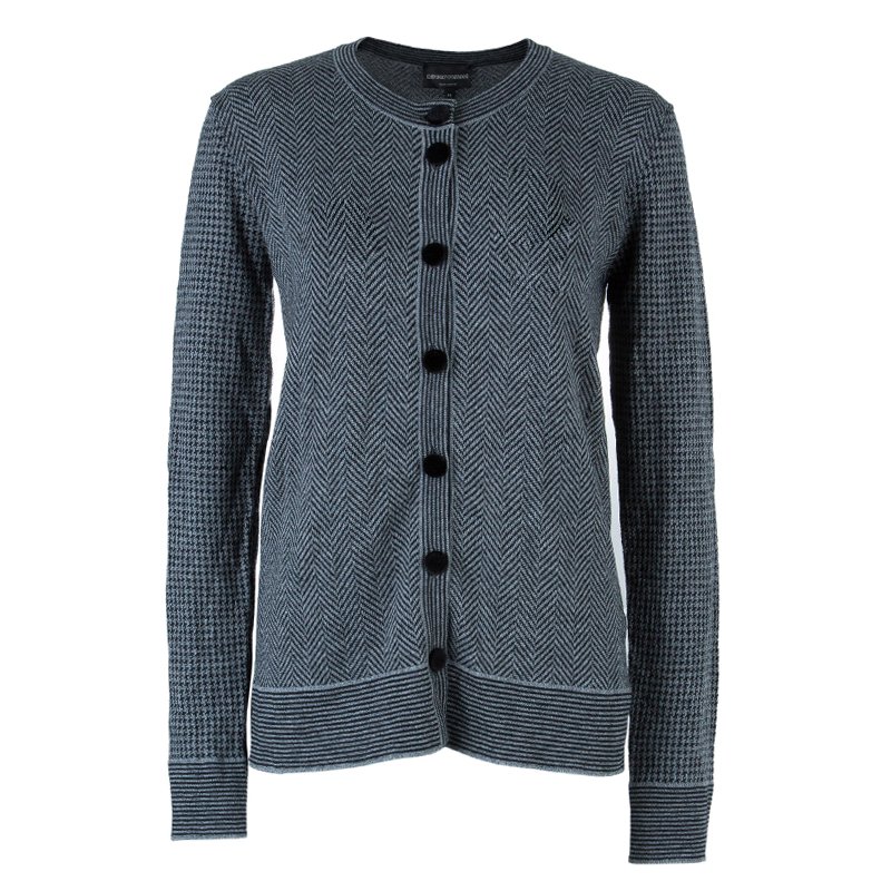 Pre Owned Emporio Armani Grey Cardigan M
