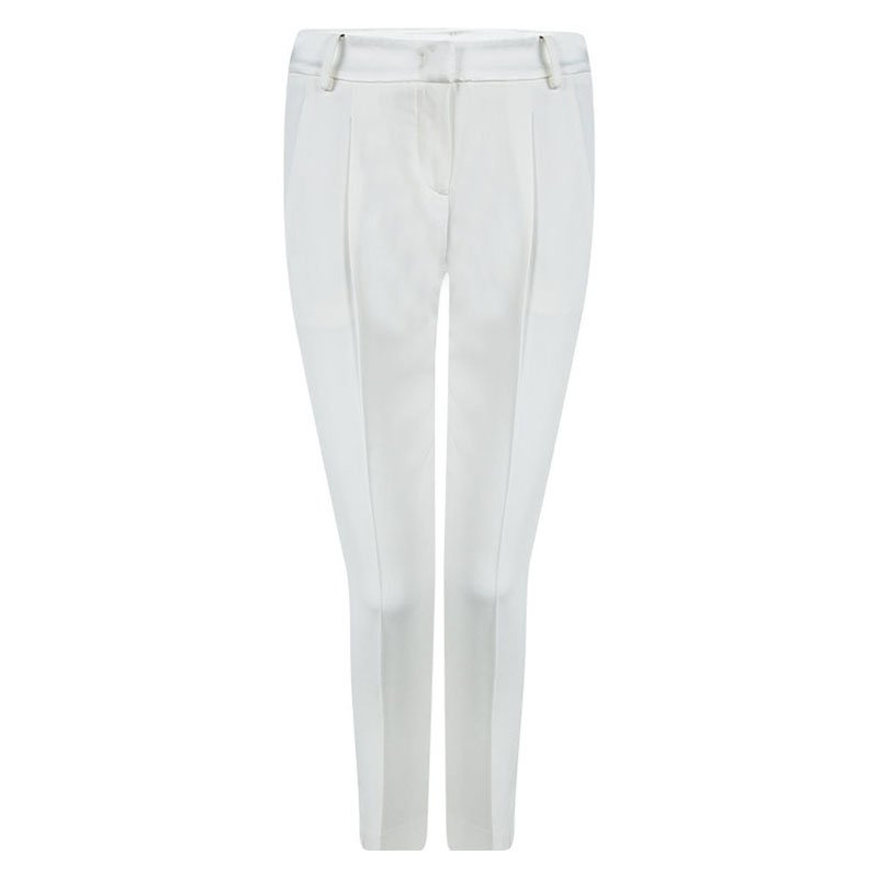 Pre Owned Emporio Armani Elite White Tailored Trousers S