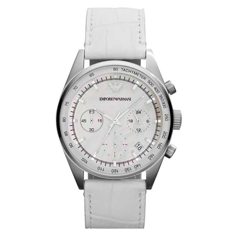 Pre Owned Emporio Armani Mother of Pearl Stainless Steel AR6011 Women's Wristwatch 35MM