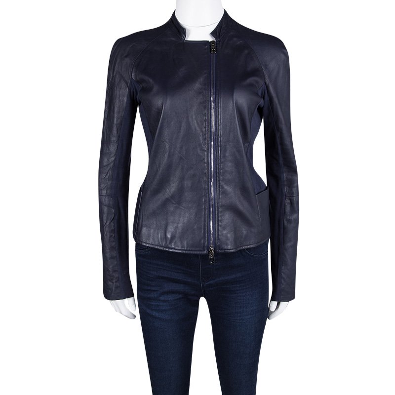 giorgio armani leather jacket womens