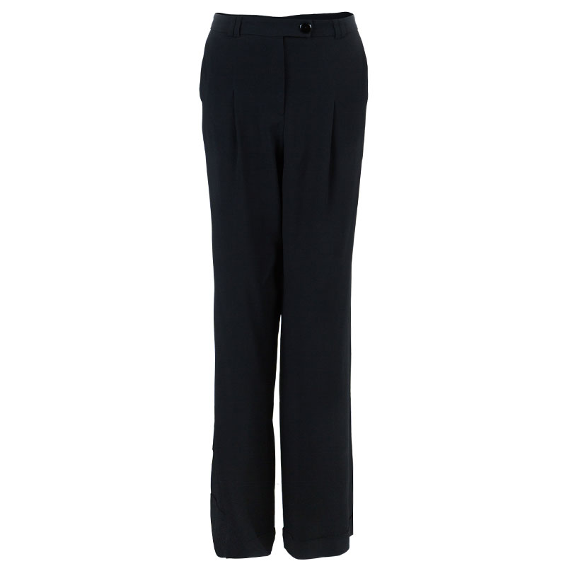 Pre Owned Emporio Armani Black Formal Trousers L