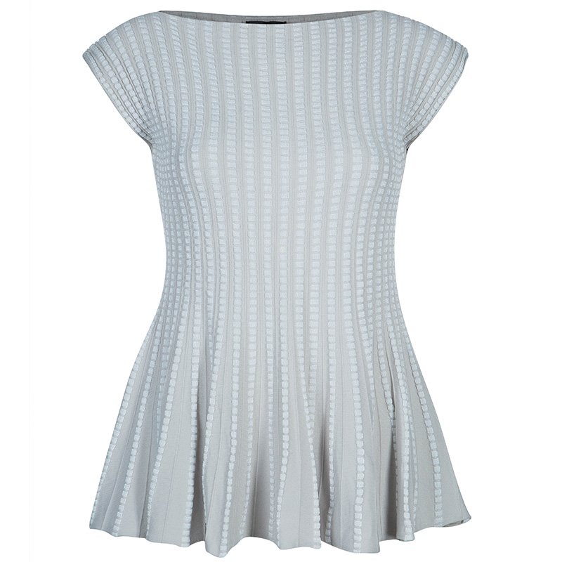 مملوكة مسبقًا Emporio Armani Cream Textured Top S