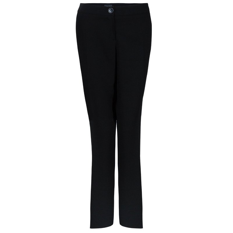 Pre Owned Emporio Armani Black Tailored Trousers L