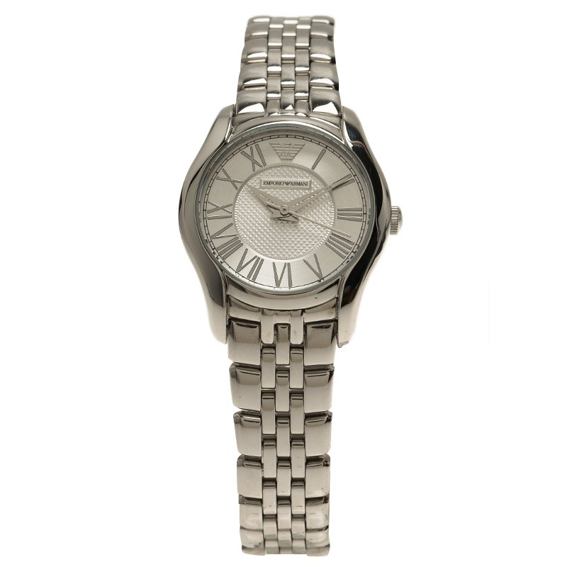 Pre Owned Emporio Armani Silver Stainless Steel AR1716 Women's Wristwatch 27MM 