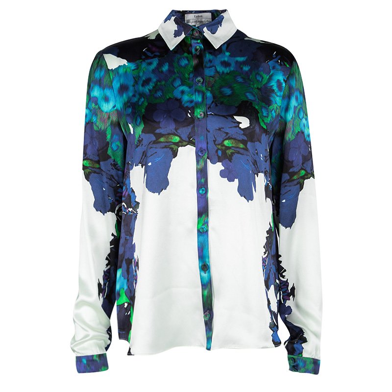 مملوكة مسبقًا قميص إيردم سيسيليا حرير مطبوع متعدد الألوان بأكمام طويلة.