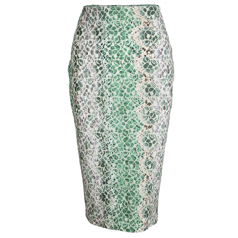 Pre Owned Ermanno Scervino Multicolor Floral Lace Pencil Skirt M