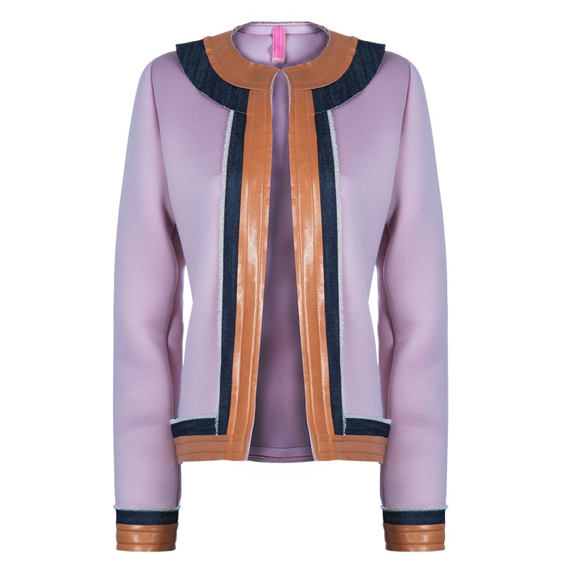Essa Walla Blush Pink Contrast Trim Neoprene Cardigan M/L