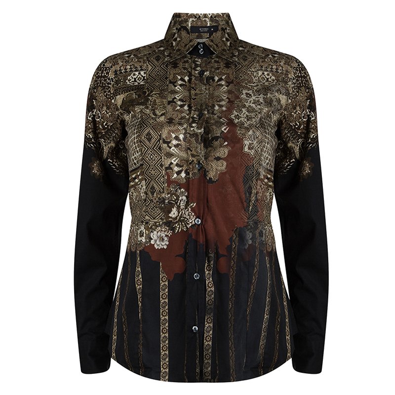 Pre Owned Etro Multicolor Printed Cotton Long Sleeve Button Front Shirt S