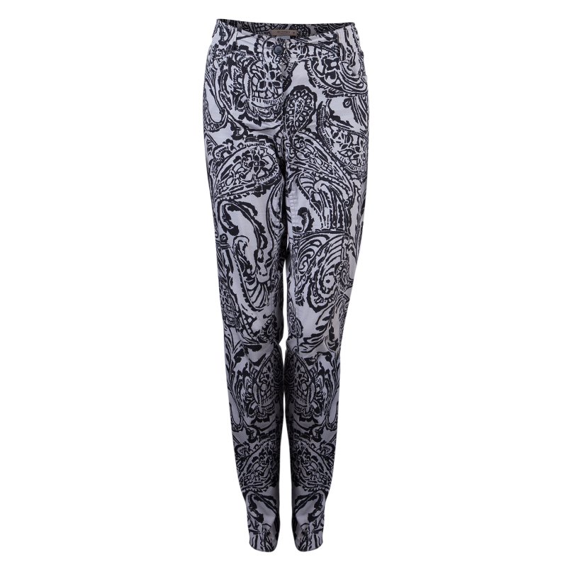Pre Owned Etro Printed Denim Pants M