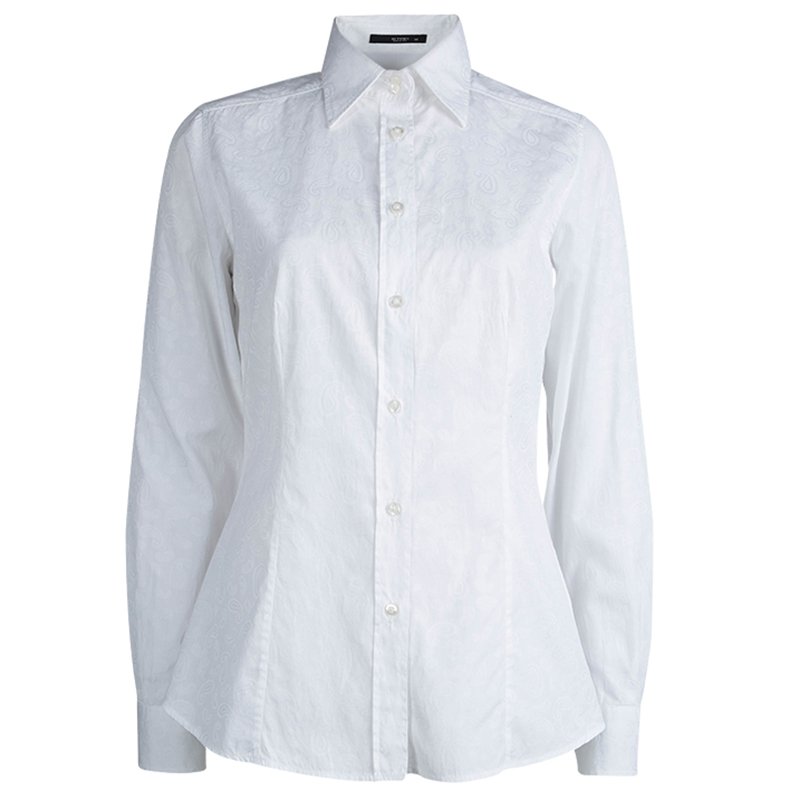 Pre Owned قميص إيترو جاكارد قطن نمط بيزلي M