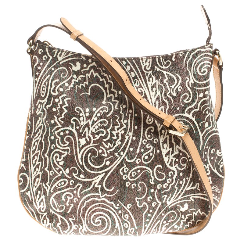 Pre Owned Etro Multicolor Paisley Printed Leather Crossbody Bag