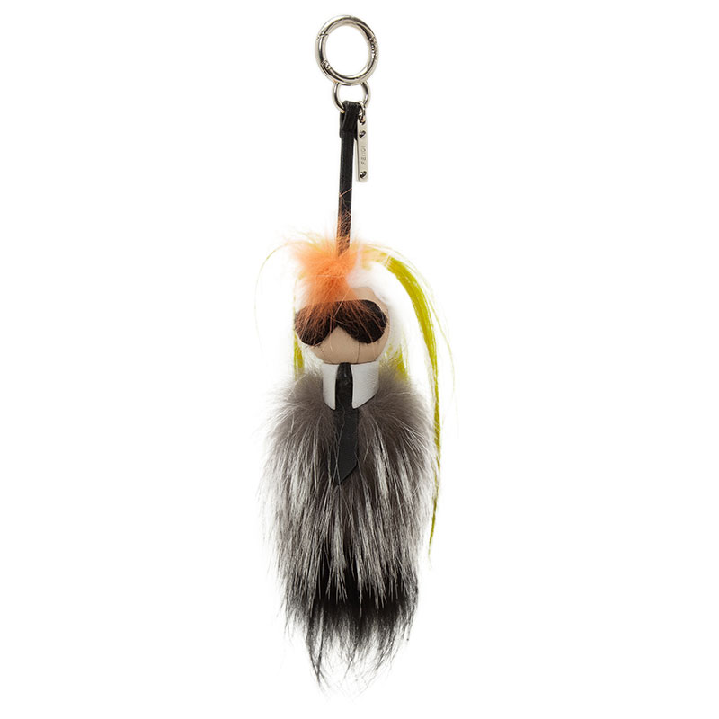 Pre Owned Fendi Mini Karlito Fur Bag Charm