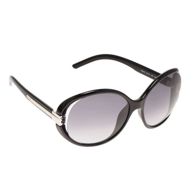 Pre Owned Fendi Black FS5153 Oversized Round Sunglasses