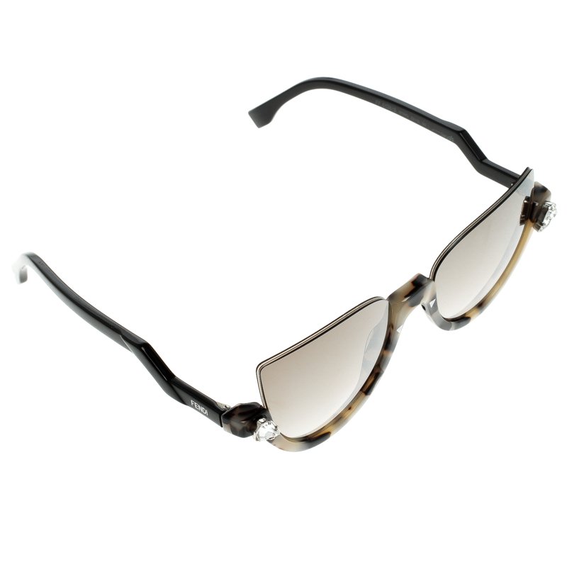 Fendi Silver Tortoise FF 0138/S Half Rim Sunglasses Fendi | The Luxury