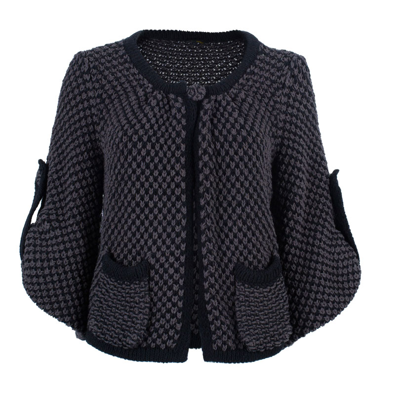 Pre Owned Fendi Wool Knit Long Button Down Cardigan M