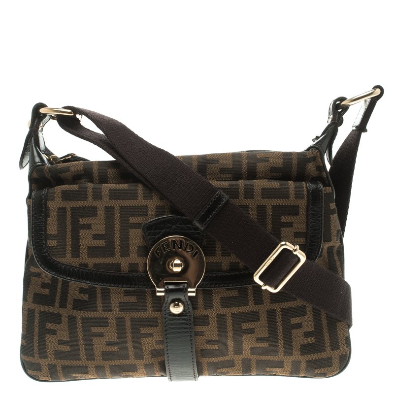 Fendi Tobacco Zucca Canvas Medium Messenger Bag
