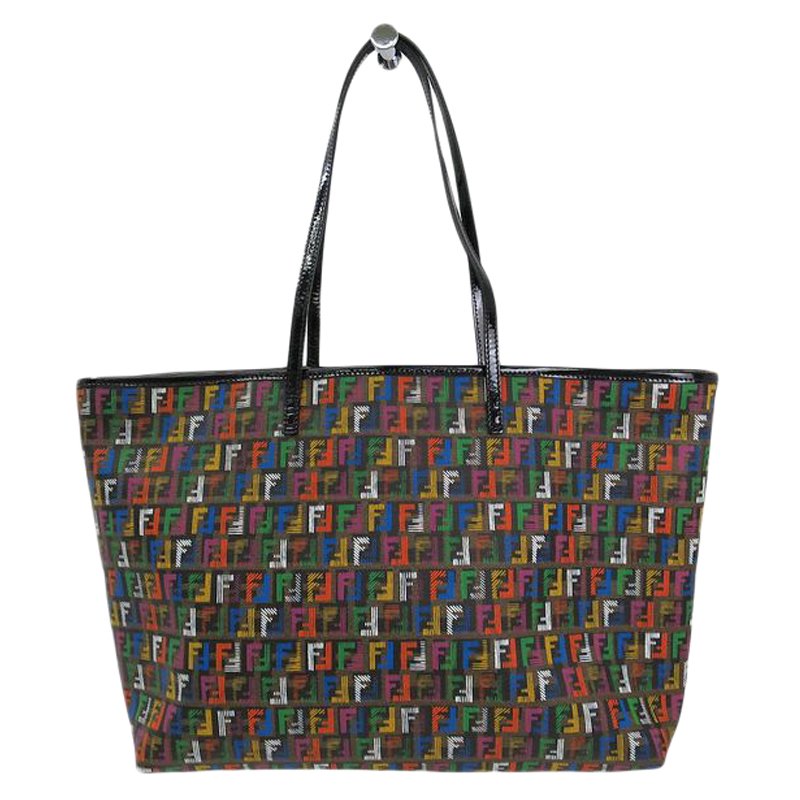 مملوكة مسبقًا Fendi Multicolor Zucchino Coated Canvas Roll Tote