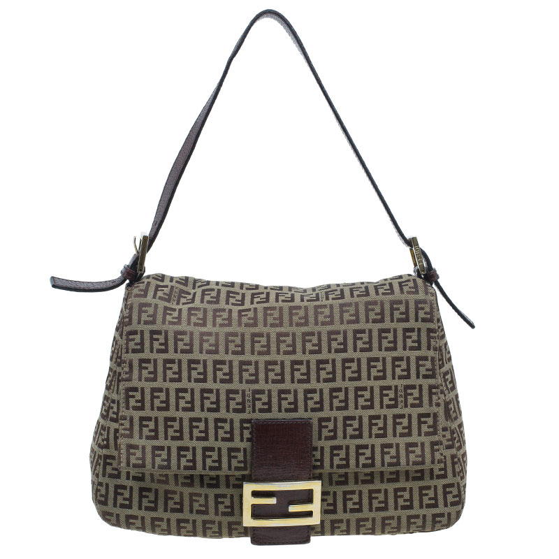 Pre Owned حقيبة فندي باغيت كانفاس زوكا بني