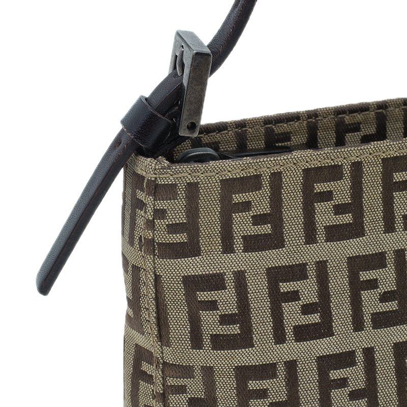 Fendi Brown Mini Zucchino Pochette Cloth Cloth ref.800006 - Joli