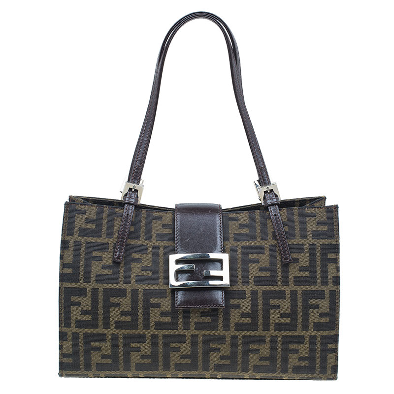 مملوكة مسبقًا Fendi Brown Zucca Small Shoulder Bag