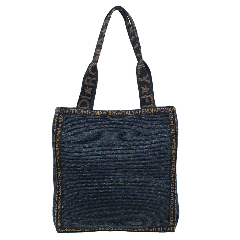 مملوكة مسبقًا Fendi Black Raffia Shopper Bag