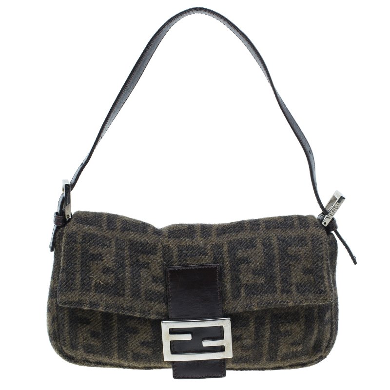 Fendi Wool Zucca Baguette Shoulder Bag Fendi | TLC