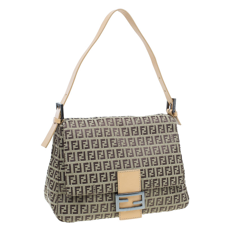 fendi zucchino canvas baguette