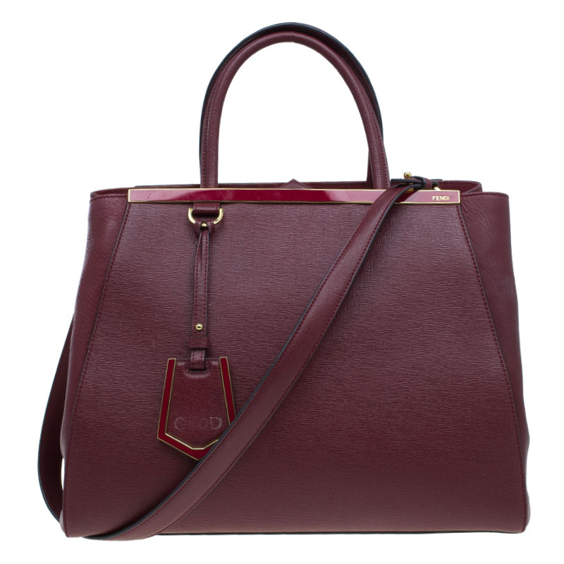 Pre Owned حقيبة فندي توجور جلد سافيانو أحمر