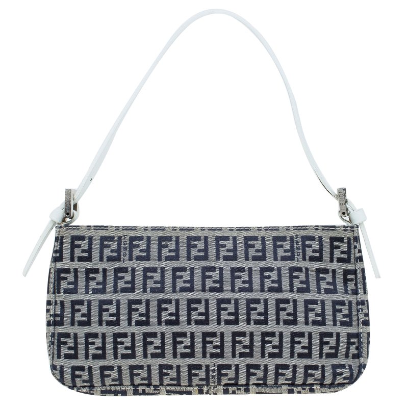 Fendi Dark Blue Zucchino Canvas Pochette Fendi | The Luxury Closet